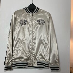 Limited edition and luxury Reversible Satin Bomber Jacket by pacsun excellent 🔥